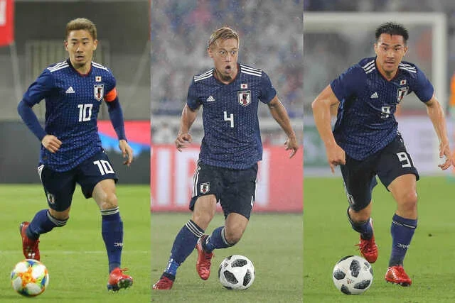 （左から）香川真司、本田圭佑、岡崎慎司