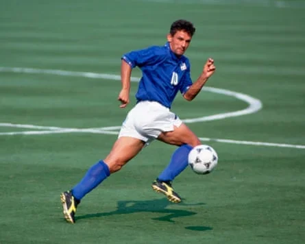 Roberto Baggio playing for Italy